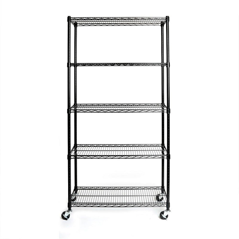 5-Tier NSF Steel Shelving, 36-in x 18-in x 72-in, Black C1423