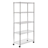 5-Tier Steel Wire Shelving, 30-in x 14-in x 60-in, Chrome
