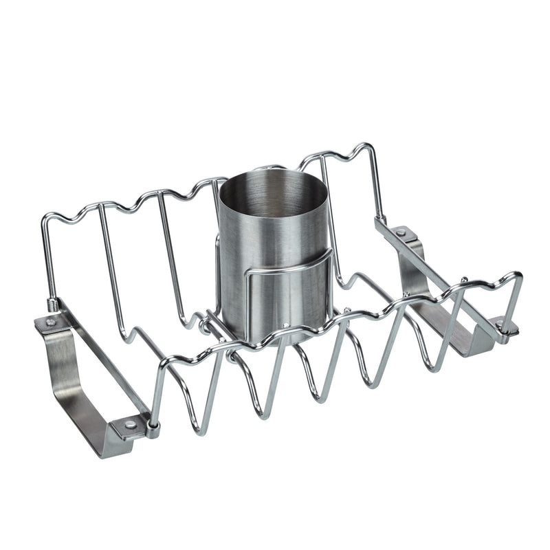 Stainless Steel Chicken Roaster & Rib Rack for Grilling/Roasting, 11-in E8127