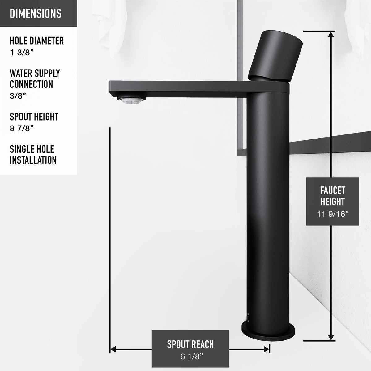 Cavalli Matte Black Bathroom Sink/Basin Set with Gotham Faucet and Round Glass Vessel