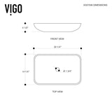 Glass Rectangular Vessel Bathroom Sink/Basin with Rounded Edges & Deep Bowl, Copper