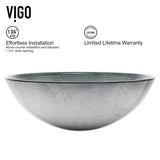 Glass Simply Silver Bathroom Sink/Basin Set with Duris Faucet and Round Vessel