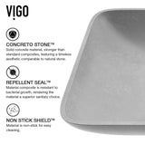 Lorca Grey Bathroom Sink/Basin Set with Gotham Faucet and Rectangular Vessel