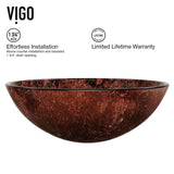 Mahogany Moon Glass Vessel Bathroom Sink