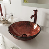 Mahogany Moon Glass Vessel Bathroom Sink