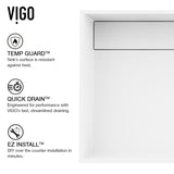 Montauk White Bathroom Sink/Basin Set with Niko Faucet and Rectangular Composite Vessel