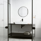 Montauk White Bathroom Sink/Basin Set with Niko Faucet and Rectangular Composite Vessel