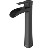 Niko Single Handle Single Hole Bathroom Sink Faucet, Matte Black