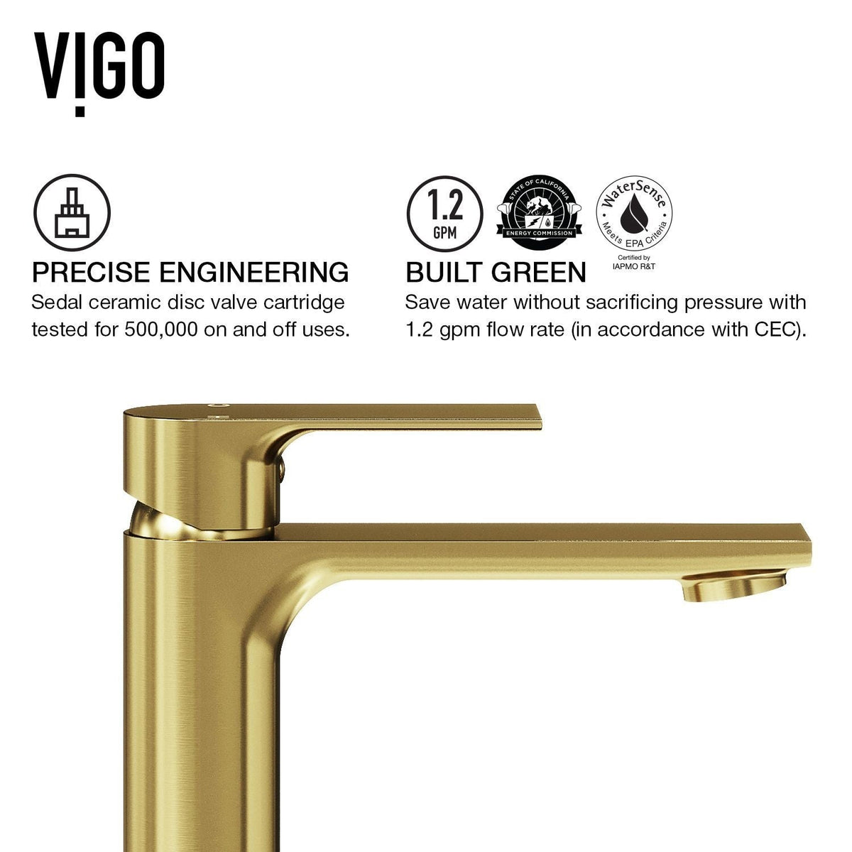 Norfolk Single Handle Vessel Single Hole Bathroom Sink Faucet, Matte Gold