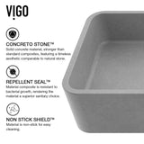 Palazzo Gothic Grey Bathroom Sink/Basin Set with Niko Faucet and Rectangular Vessel