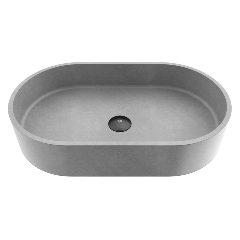 Sagrada Gothic 24x14-in Deep Grey Bathroom Sink/Basin with Rectangular Vessel C5736