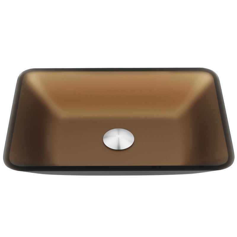 Sottile Glass Bathroom Sink/Basin and Faucet Set with Rectangular Vessel, Various Colours H1502