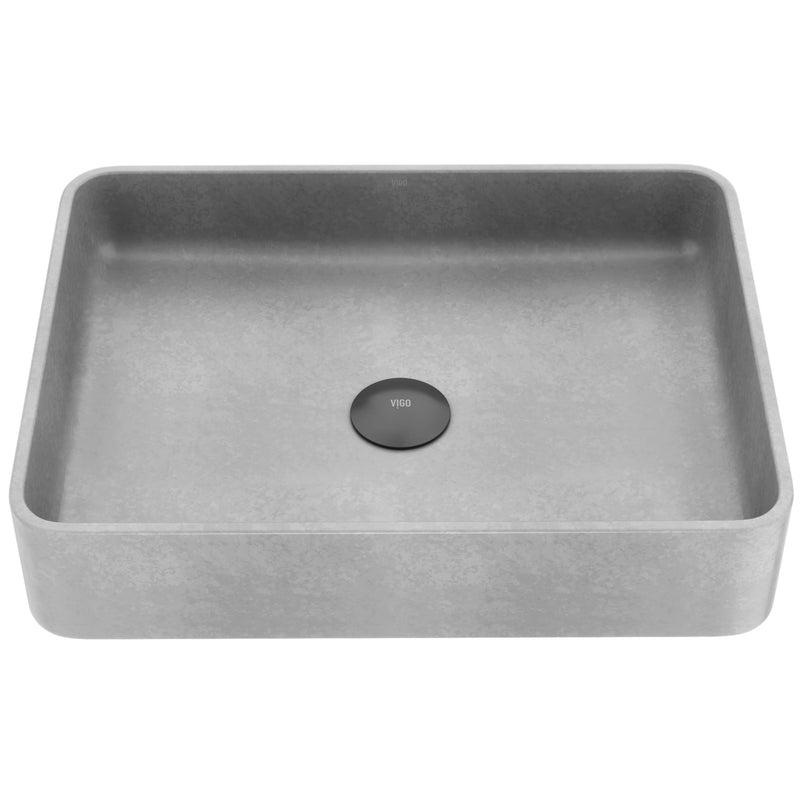 Tarragona Gothic 19x14-in Deep Grey Bathroom Sink/Basin with Rectangular Vessel V9335