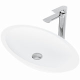 Wisteria White Bathroom Sink/Basin Set with Norfolk Faucet and Oval Composite Vessel