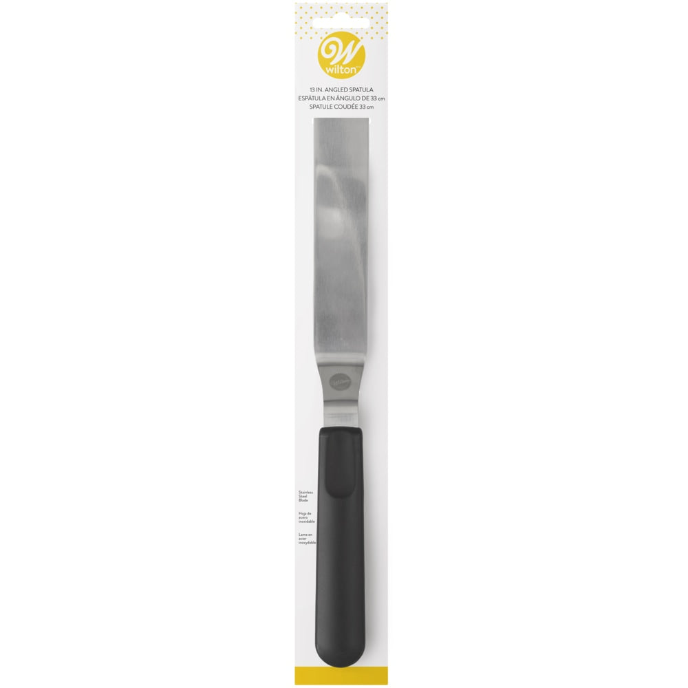 Stainless Steel Offset/Angled Spatula, Black, 13-in
