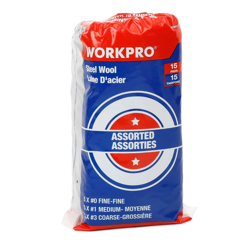 Steel Wool Pads For Multi-Surface Smoothing & Cleaning, Assorted Grade Pack, 15-pk E3524