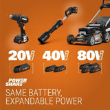 WG737 Nitro 40V PowerShare 2-in-1 Brushless Cordless Push Poly Mower, 16-in with (2) PowerShare Pro 4.0Ah Batteries