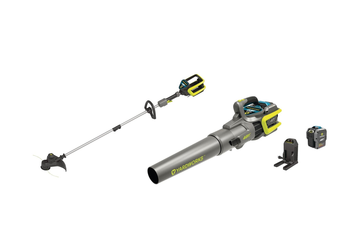 48 V Cordless Leaf Blower & Trimmer Combo, 2 Ah Battery Included
