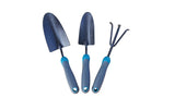 Carbon-Steel Garden Tool Set with Rubber Handles, Hammertone Finish, 3-pc