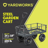 Steel Tray 4-Wheel Removable-Sides Mesh Yard/Garden Cart 600 lb