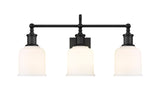 Bryant 3-Light Vanity Light, Black with Opal Shade