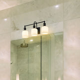 Bryant 3-Light Vanity Light, Black with Opal Shade