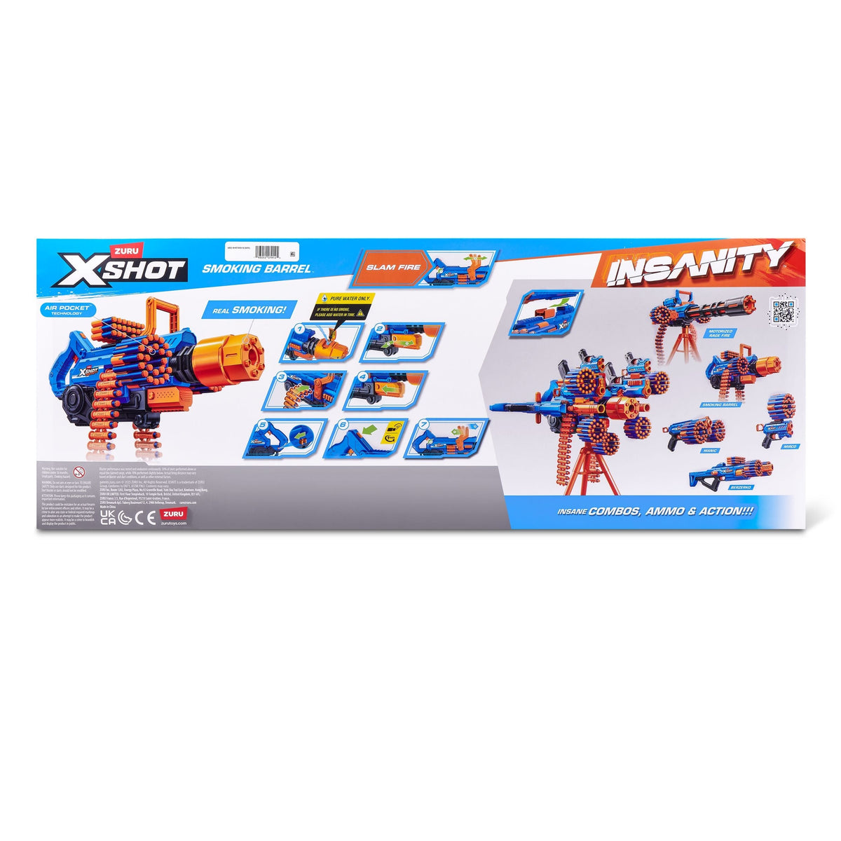 Insanity Smoking Barrel Foam Dart Toy Blaster with 72 Darts